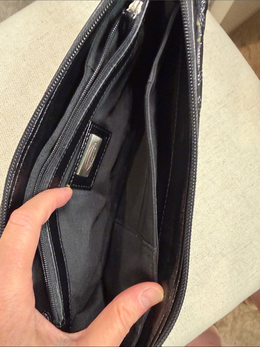 Talbots Black Patent Leather Wristlet Clutch - Picture 10 of 11